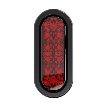 ABRAMS 6" Oval - 10 LED Red Stop Brake Tail Turn Trailer Light TTL-O10-R